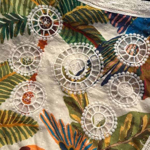 FARM RIO Ruffled printed Swiss-dot cotton mini dress SZ L - Picture 10 of 11